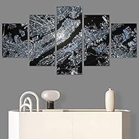 SIGNWIN 5 Panel Canvas Wall Art Modern Art Aerial Expressive Global Landscape Mountain Multicolor Photography for Home Decorations Ready to Hang - 60