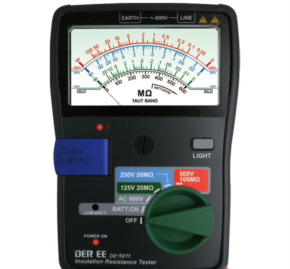 Taiwan Quality DER EE DE-5011 Insulation Resistance Tester high Accuracy Ohm Tester Digital Multimeter Megometro Insulation Earth High Voltage Resistance Meter Tester Megohmmeter