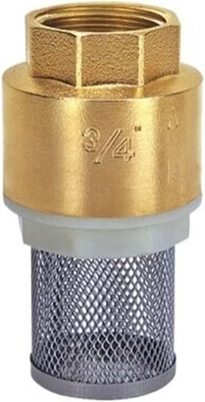Garden Hose Mesh Strainer,Irrigation Pumphose Mesh 1pcs Brass 304 Stainless Steel Mesh Bottom Valve Suction Valve Pump Vertical Type with Net Check Valve Filter(1 1/4)