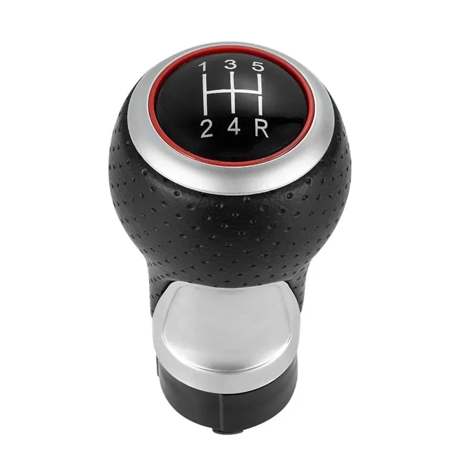 VAVGKDKPZB Shifter Lever Handle for Seat Leon MK1 Leather Shifter Car Gear Shift Knob 12mm 5/6 Speed Handle(Red 5 Speed-13524R)
