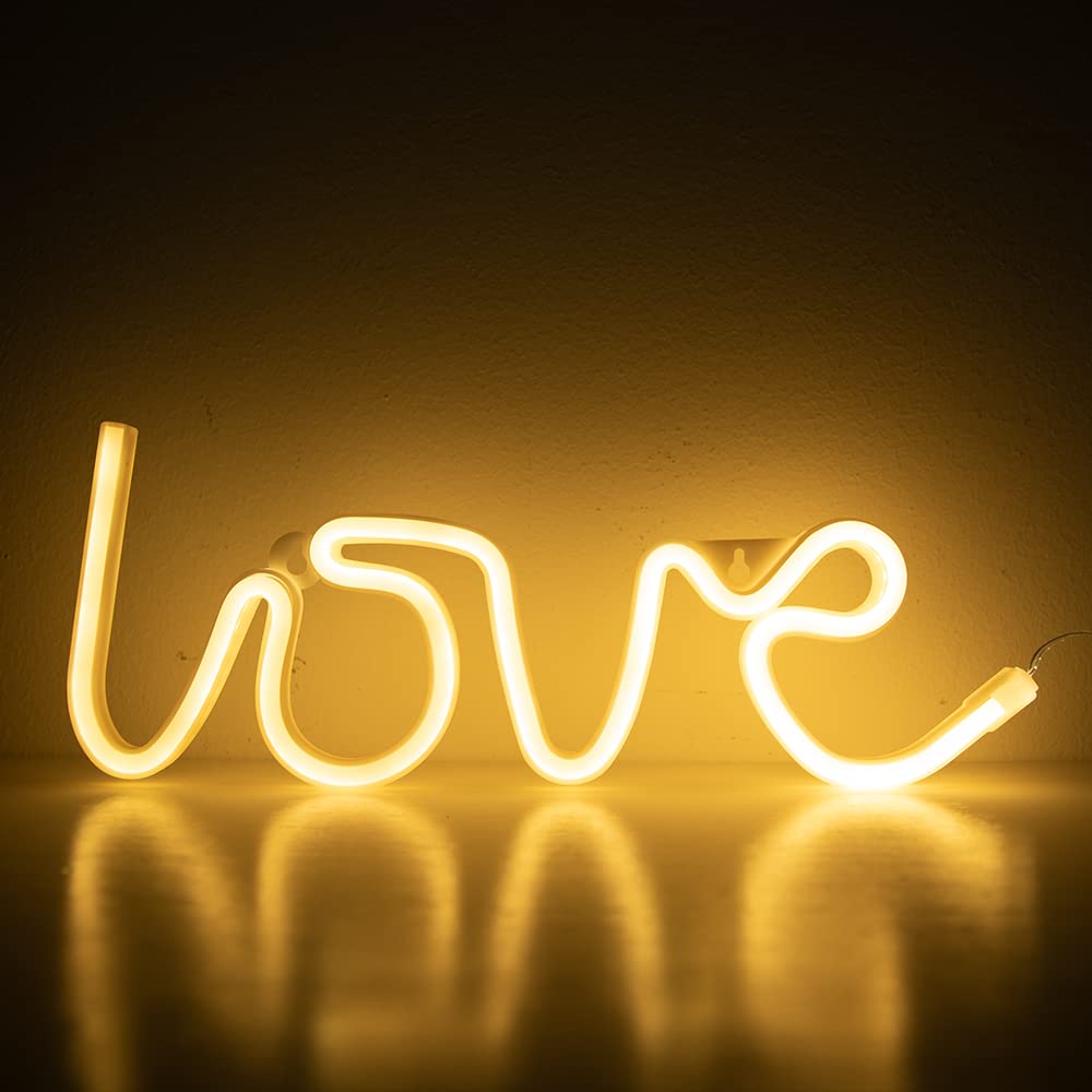 ENUOLI Love Neon Signs Light LED Love Neon Light Art Dorm Wall Decor