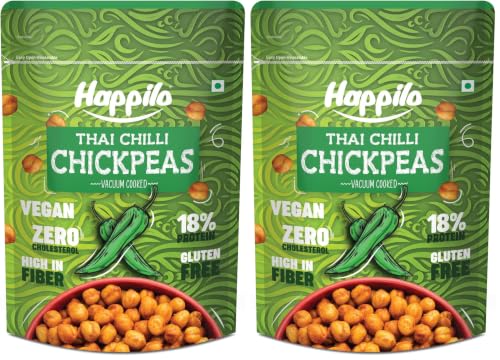 Image of Happilo Premium Super Snack Thai Chili Chickpeas 110g, Crunchy and Delicious, Super Healthy (Pack of 2)
