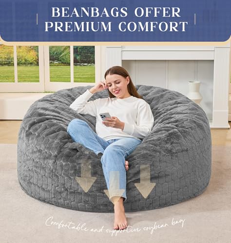 Image of Hobestluk Adults Bean Bag Chair 4FT Big BeanBag Chair Extra Large Oversized