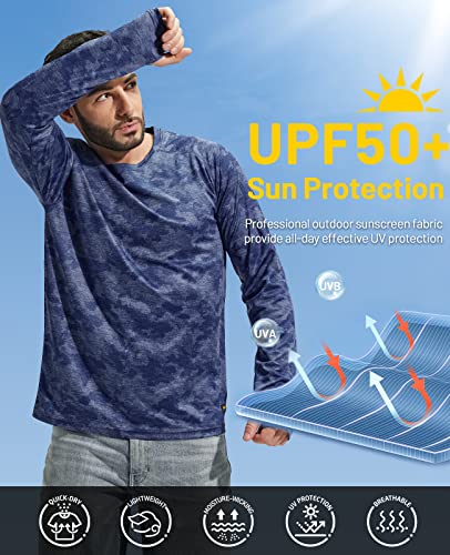 MIER Men's UPF 50+ Sun Shirts Quick Dry Long Sleeve UV Shirts Lightweight Rash Guard Swim T-Shirts Hiking Running4