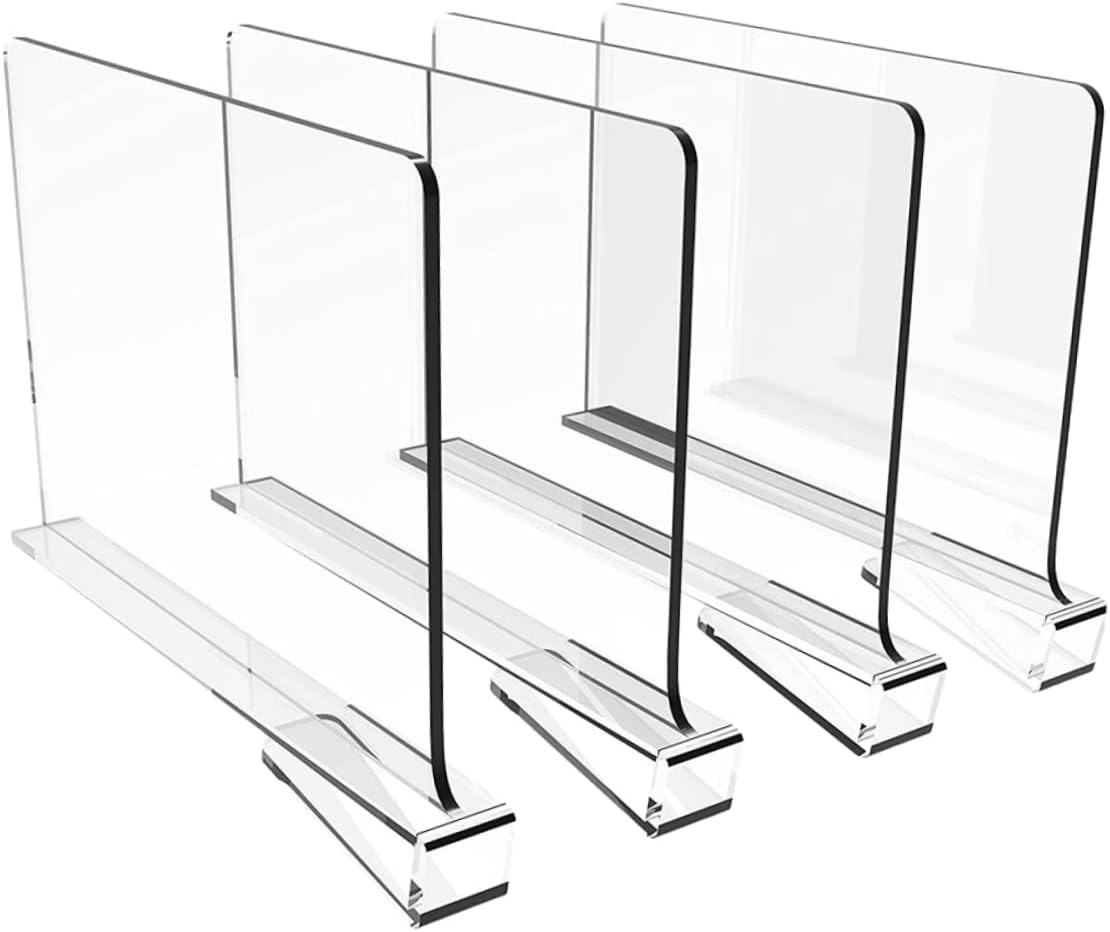 STOBAZA Linen Closet Organization 4pcs Shelf Divider Clothes Bags for Closet Shelves
