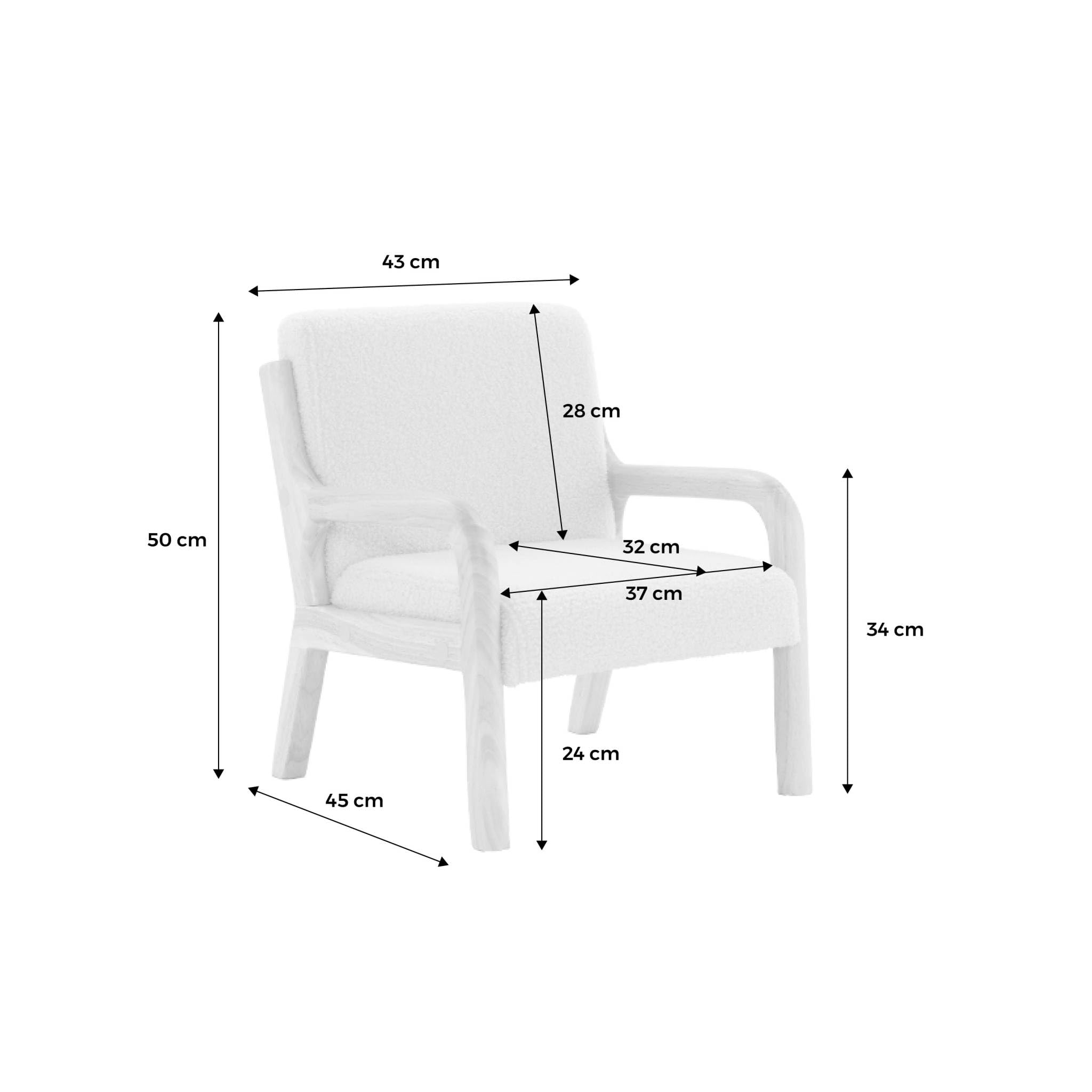 sweeek - Fauteuil scandinave Enfant en Bois et Tissu Bouclette Beige