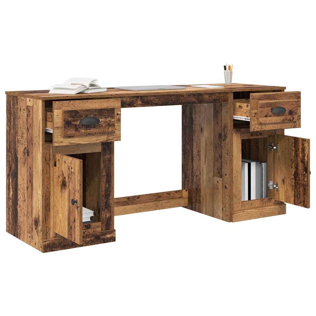Bureau avec Armoire en Bois d'Ingénierie, Style Mural, Compact