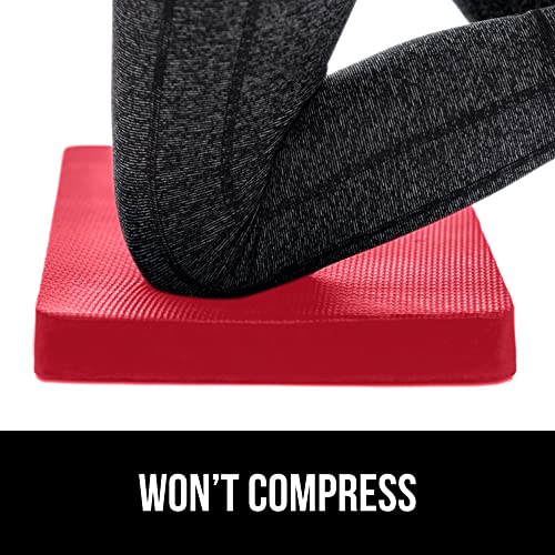 Image of GORILLA GRIP Extra Thick Supportive Foam Kneeling Pad, 2PK, Large Cushion Heavy Duty Knee Pads for Gardening, Baby Bath Time, Dirt and Water Resistant, Workout and Garden Supplies, 17.5x11, Red