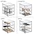 mDesign Plastic Stackable 3-Drawer Kitchen Storage Organizer - Bin with Divided Pull-Out Drawers for Pantry, Shelf, Fridge/Refrigerator, and Freezer Organization - Lumiere Collection - Clear