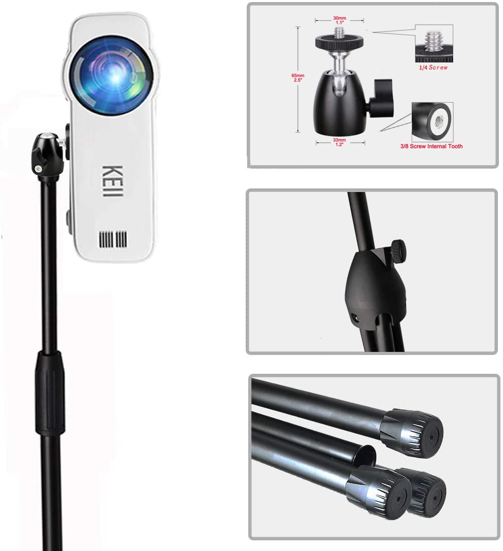 Amazon.co.jp: アップグレードミニプロジェクター三脚スタンド、調節