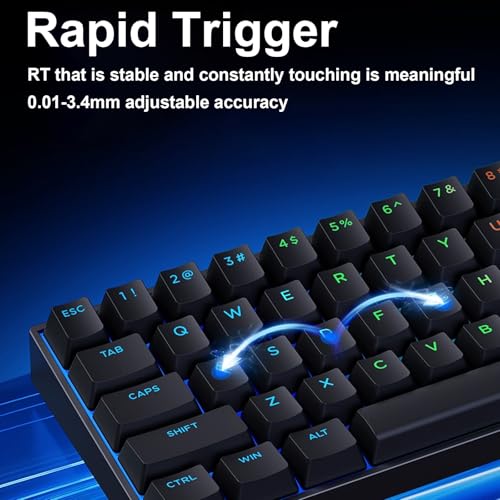Image of Hyekit x MCHOSE ACE 60 PRO 60% Wired Magnetic Switch Mechanical Gaming Keyboard, Rapid Trigger Hall Effect Keyboard, Hyper-Fast Adjustable Actuation, 8K Hz Polling Rate, RGB HotSwap, for PC /Mac, Black