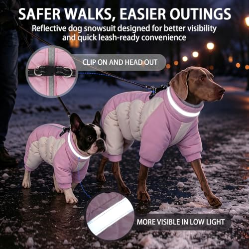 Image of MIGOHI Full Body Dog Coat,Warm Coats for Medium Dogs, XL, Pink
