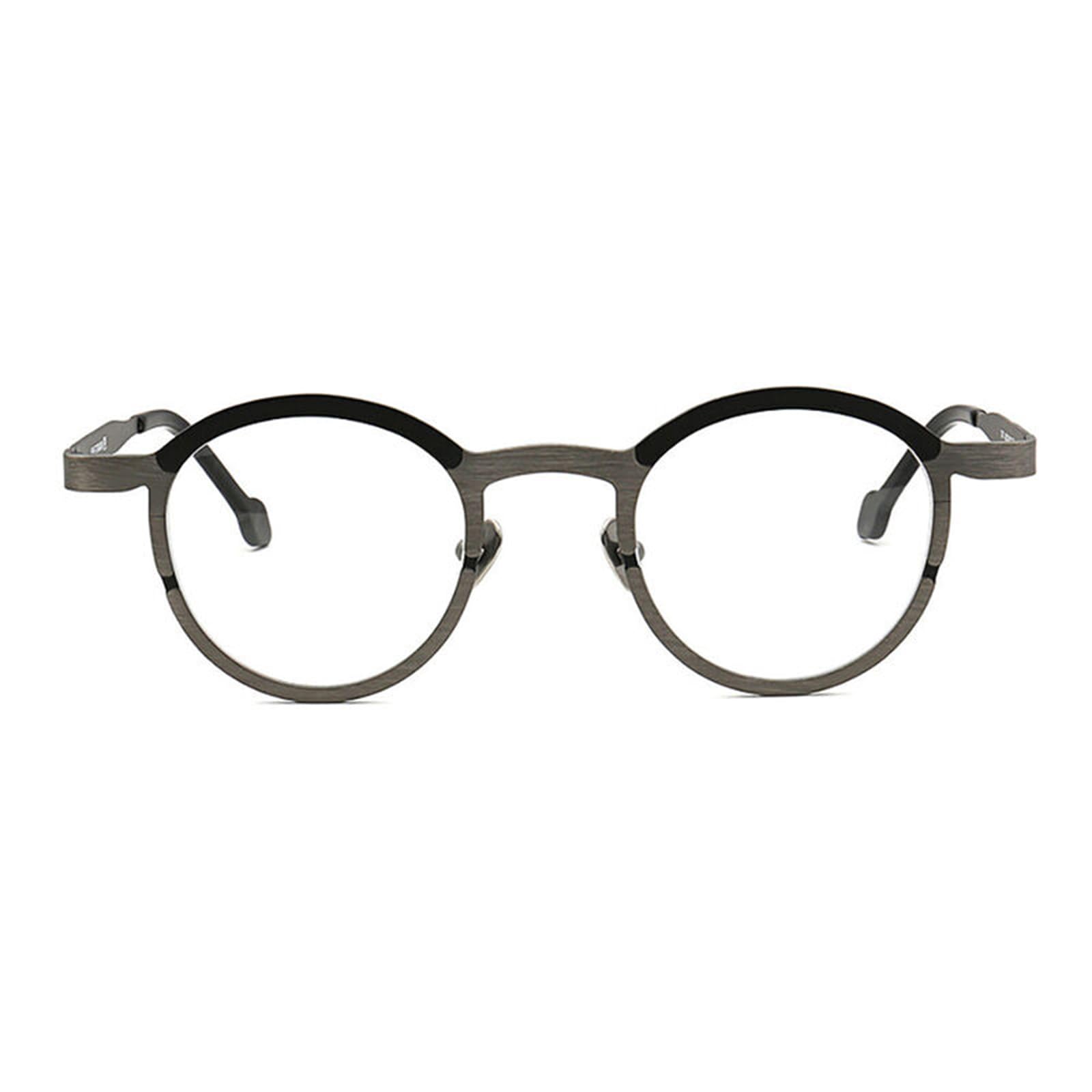 Retrò Rotondo Occhiali da Lettura per Donna Uomo titanio Montatura Anti Luce Blu Supporti di Lettura Ultrasottili con Cerniera Occhiali Presbiopia con Cerniera a Molla