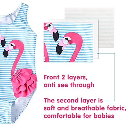 Baby Girl One Piece Swimsuit Swimwear Toddler Kid Flamingo Bikini Bathing Suit Sunsuit Rash Guard 1-5t2