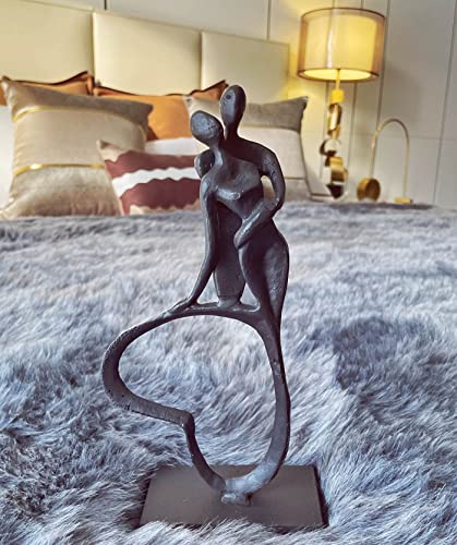 Konjouror LOVE6 Eternal Love Cast Iron Sculpture, Romantic Couple Statue, Modern Metal Art, Wedding Anniversary Engagement Valentine'S Day Gift thumb #3