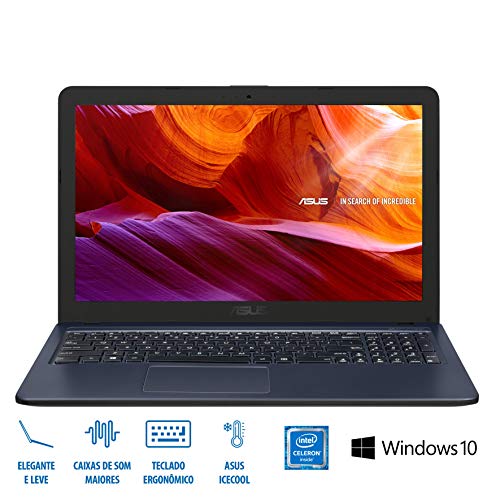 Notebook Asus X543NA-GQ342T - CELERON DUAL CORE / 4 GB / 500 GB / Windows 10 Home / Cinza Escuro