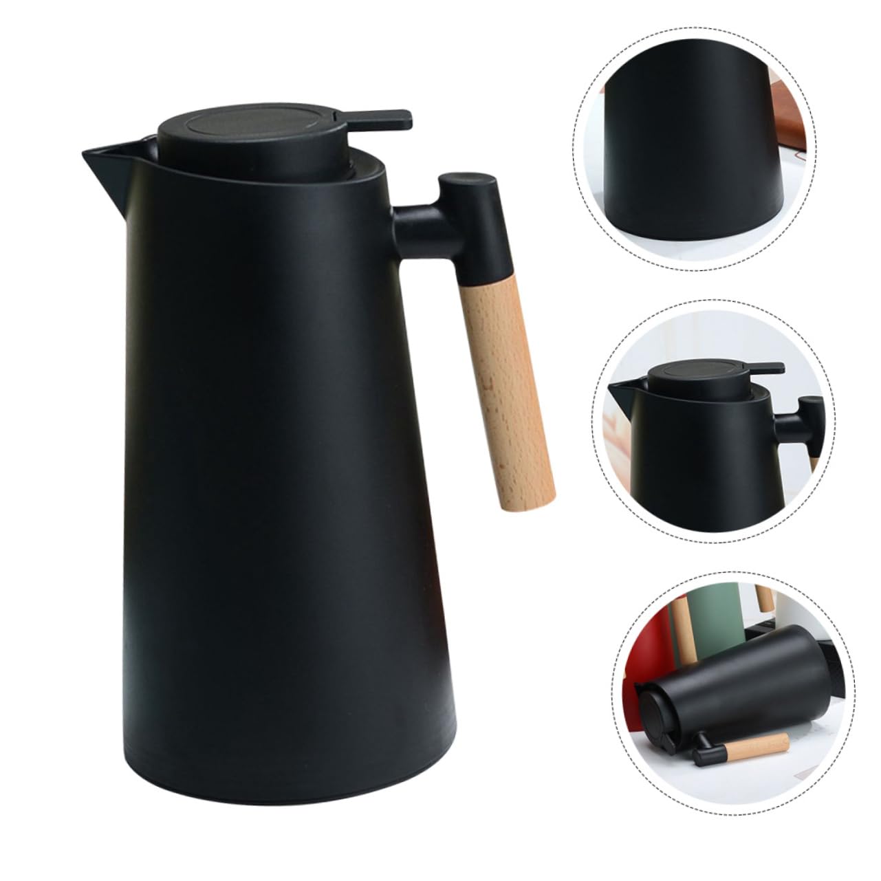 DOITOOL Termo de Vidrio al Vacío para Café y Té Botella de Agua Portátil Asa para Bebidas Frías y Calientes para Camping y Hogar