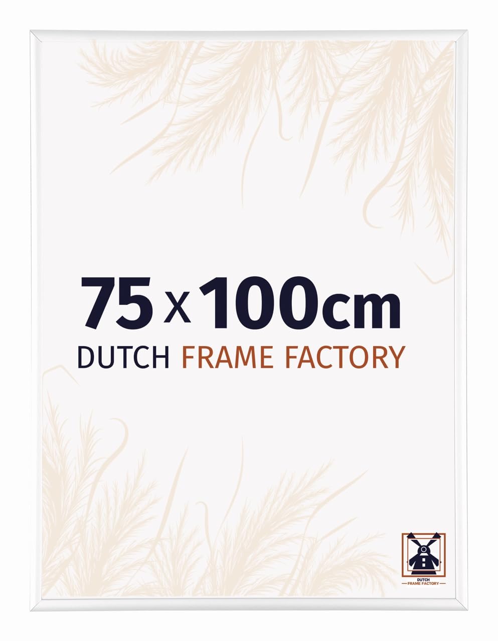 Dutch Frame Factory - Picture frame 75x100 cm - White High Gloss - Aluminium Picture frame with Antireflex Acrylic glass - Photo frame 75x100 cm - Kampen