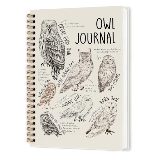Carnet à spirale rétro hiboux 14x21 cm pour notes de bureau