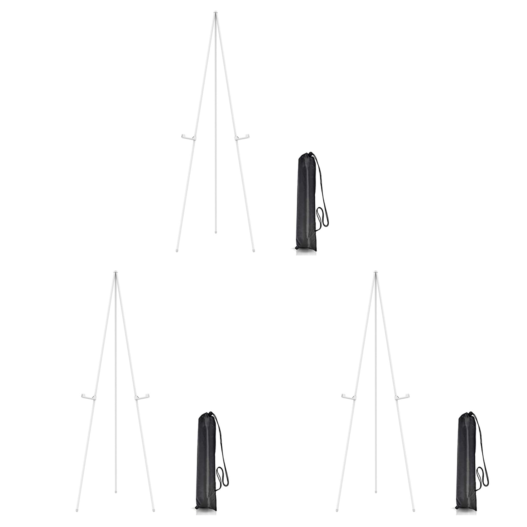 Hndhbfgrt 3X White Easel Stand for Display Wedding Sign & Poster-63InTall Easels for Display Holder-Collapsable Poster Easel