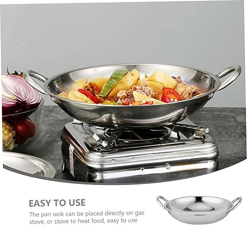 Wok de Acero Inoxidable con Doble Asa y Base Redonda miniatura 6