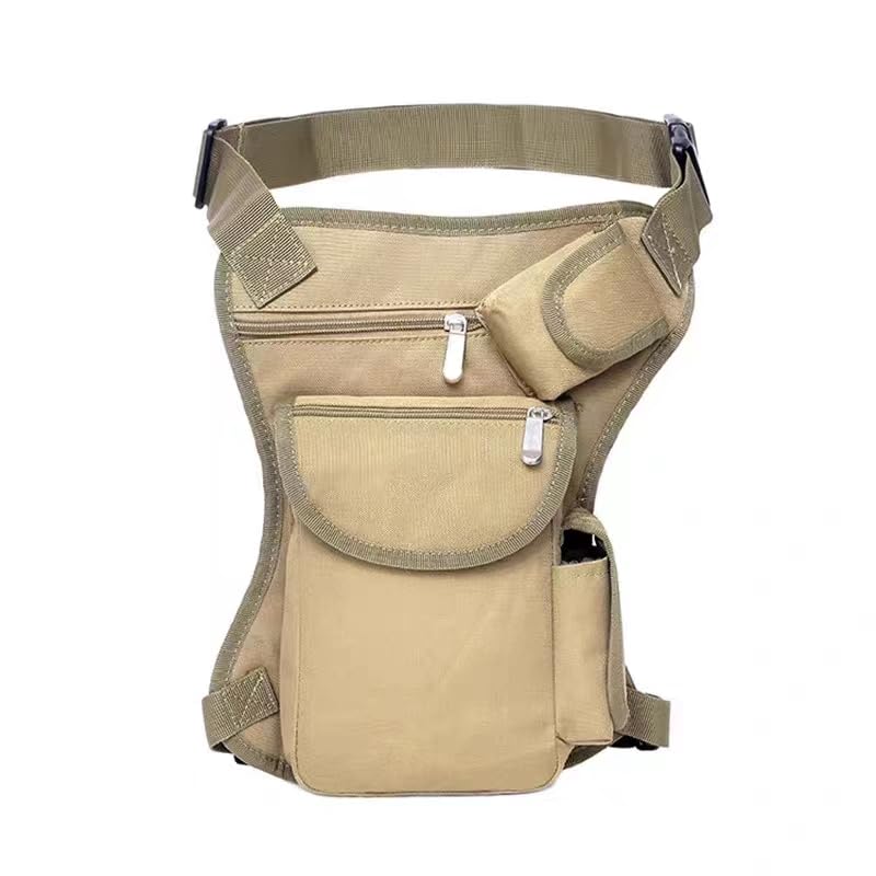 Tactical Drop Leg Bag Canvas Fanny Pack Waist Pack Hunting Bag Belt (Brown)