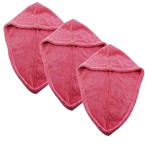 kabinga 5 3PCS Turbante con Botón, del Abrigo de Pelo Secado Rápido de Microfibra Suave Absorbentes ,Ducha para Todos los Tipos de Cabello y Longitudes #2, Blend, L thumbnail