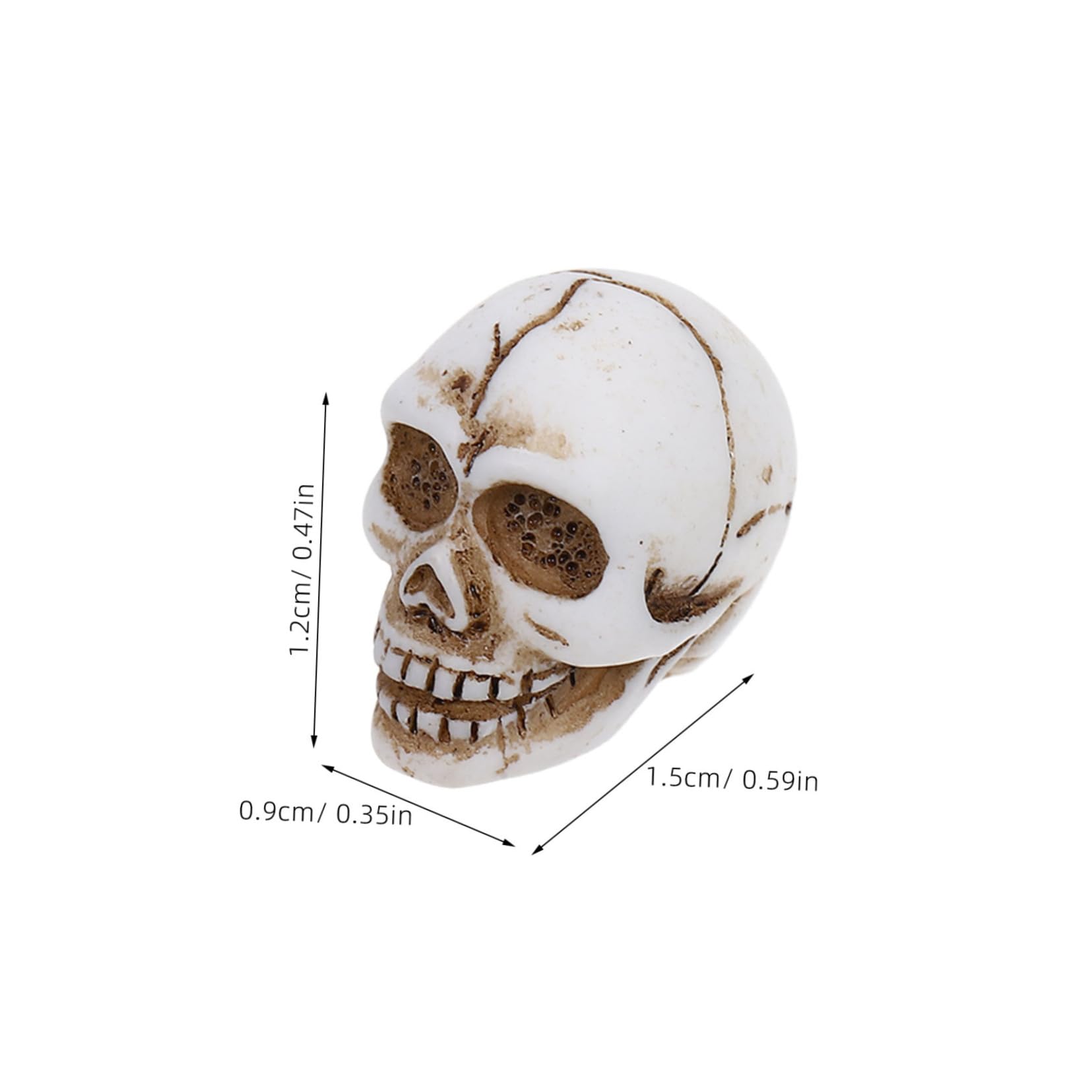 Cabilock 20Pcs Mini Skull Figurines Resin Halloween Decorations Realistic Looking Skeleton Heads for Tabletop Bar and Home Decor for Spaces and Halloween Celebrations