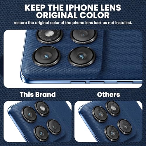 Image of ArmourPro Camera Rings Tempered Glass for Motorola Edge 60, Tough HD Individual Aluminum Alloy Rings 9H Camera Cover, Scratch-Resistant,Camera Lens Protection| Black, 1 Pack
