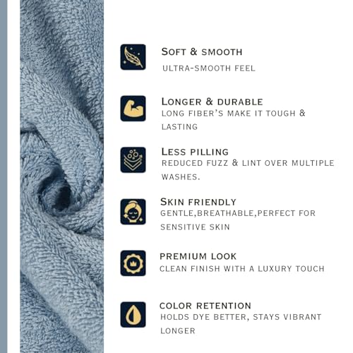 Image of Arvind 100% Cotton Towels for Bath | Towels for Bath Large Size | 500 GSM Bath Towel - Soft & Absorbent | 1 Piece Bath Towel for Men /Women | Urban Comfort | 70 cm x 140 cm - Sky Blue
