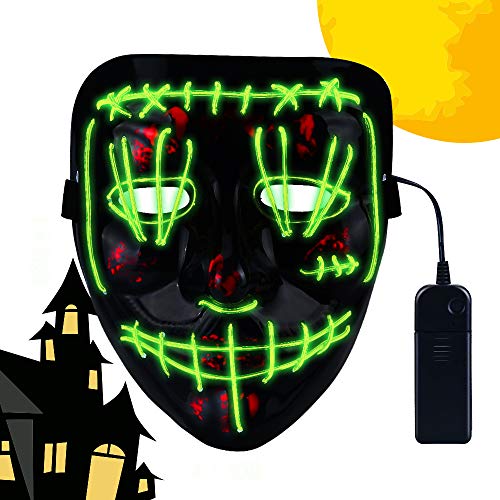 CENOVE Halloween LED Purge Maske, LED Maske mit 3 Blitzmodi für Karneval Kostümspiele Cosplays Feste und Partys