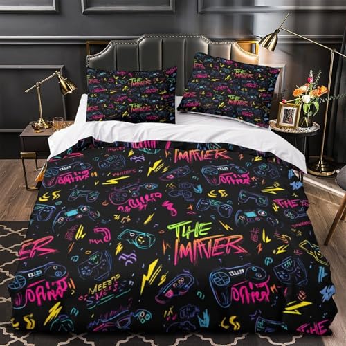 Housse de Couette Palais 260x220 Anti-Plis avec Fermeture Éclair