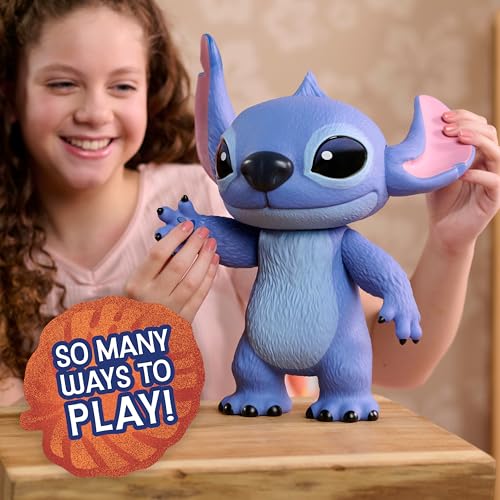 Just Play Disney Stitch Live-Action 35,6 cm große Larger Than Life Vinylfigur, 3 Artikulationspunkte für Spiel und Display, bewegliche Figur, Kinderspielzeug ab 3 Jahren