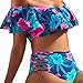 Women's Sexy Floral Print Ruffle Off Shoulder Bikini Swimsuit (Tag L -- US 8, B)