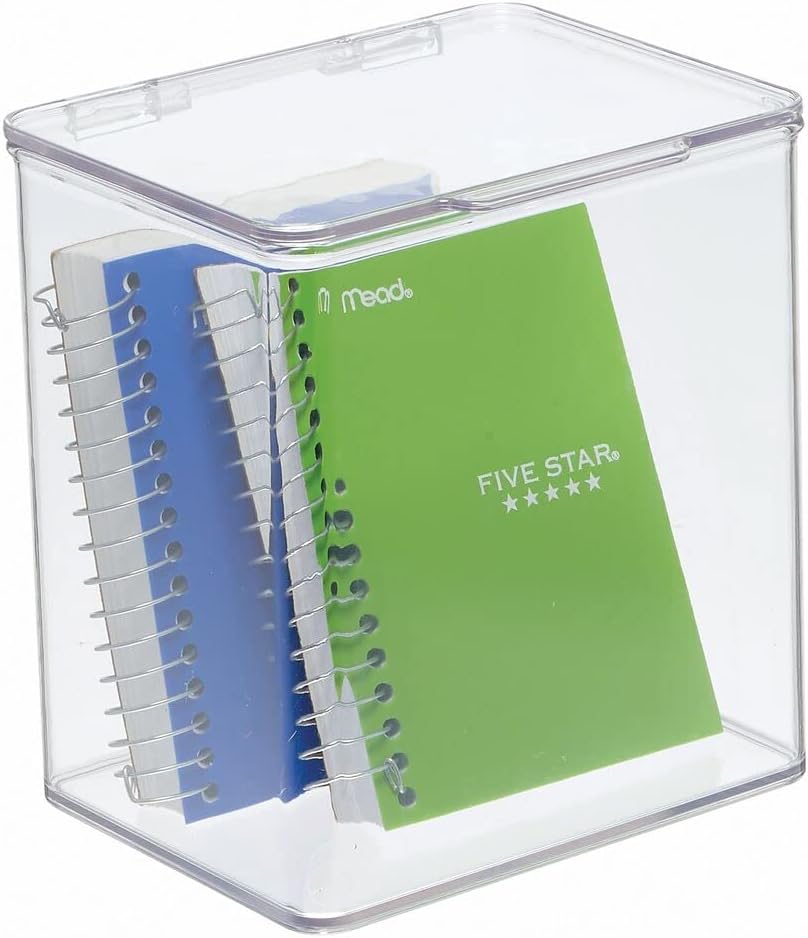 mDesign Plastic Stackable Box Home, Office Supplies