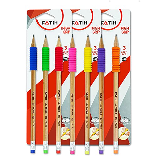 Krevo Art Bleistifte für Kinder, Ergonomische-Bleistifte mit Griff, Ermöglicht angenehmes Schreiben, 9x HB-Bleistifte aus umweltfreundlichem FSC Holz Cover