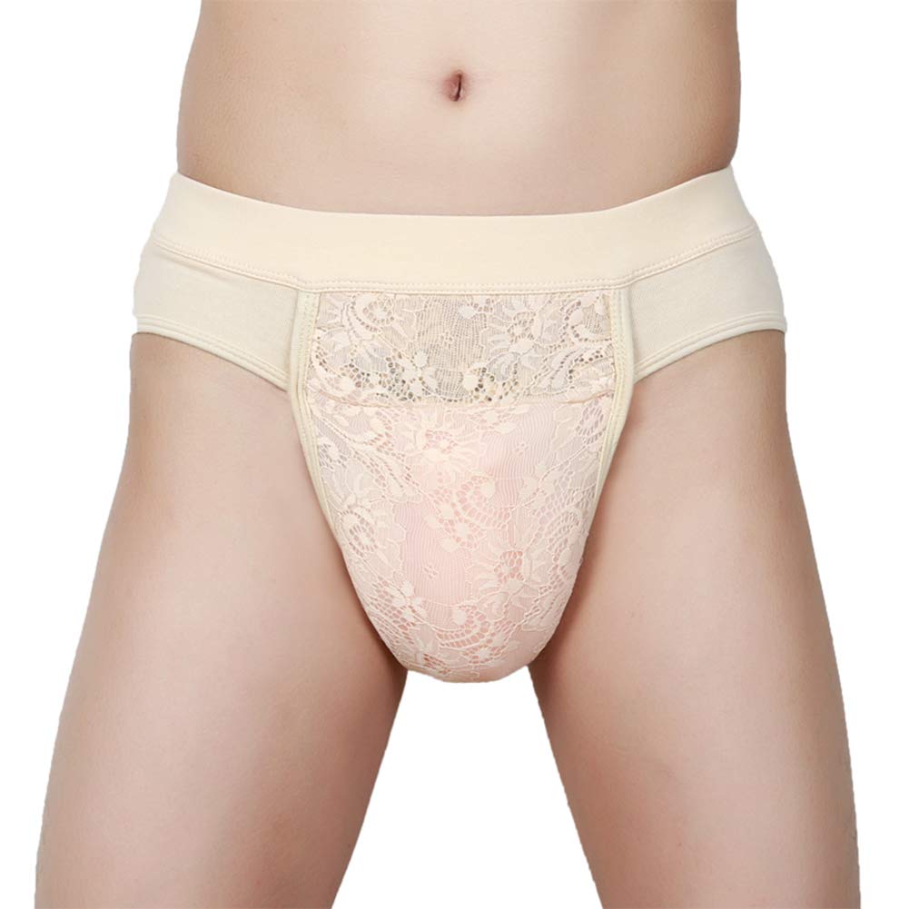 Männer verstecken Gaff Panty für Crossdresser Transgender Slip Shaping Slip G-String Thong Unterwäsche mit Vagina Insertable,Fleshinterpolation,XXL