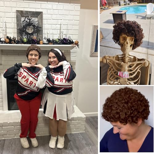 Image of Short Afro Curly Wig for Men,Buddy the Elf Wig, Home Alone Kevin McCallister Costume Wig, Perfect for Halloween Cosplay, The Office Dwight Schrute Costume, Daily Wear & Themed Parties (Medium Brown)