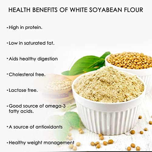 Image of Hillpure Organic White Soyabean Flour | High Protein | Ancient Grain from Uttarakhand | 1 Kg
