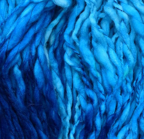 Image of Knitting Yarn Thick Chunky Wool, Sumo Blue 300 GMS Best Used with Knitting Needles-UE Art-HBA