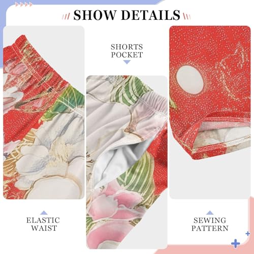 ZZXXB Spring Chinese Flowers Boys Long Pants Soft Trousers Elastic Waist Kids Lounge Bottoms with Pockets S-XL4