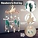 Hollowfly Western Cowboy Baby Mobile for Crib Boho Ceiling Nursery Mobile Wood Wind Chime Hanging Cactus Horse Hat Western Nursery Bassinet Decoration for Room Decor Photography Prop Newborn Gift