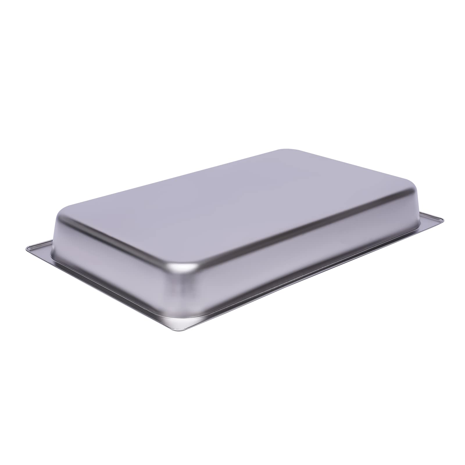 Set di 6 vassoi per alimenti GN 1/1 in acciaio inox, 53 × 33 × 6 cm, 0,7 mm, piatto da forno, contenitore per gastronormo impilabile per buffet, ristorante, cantina