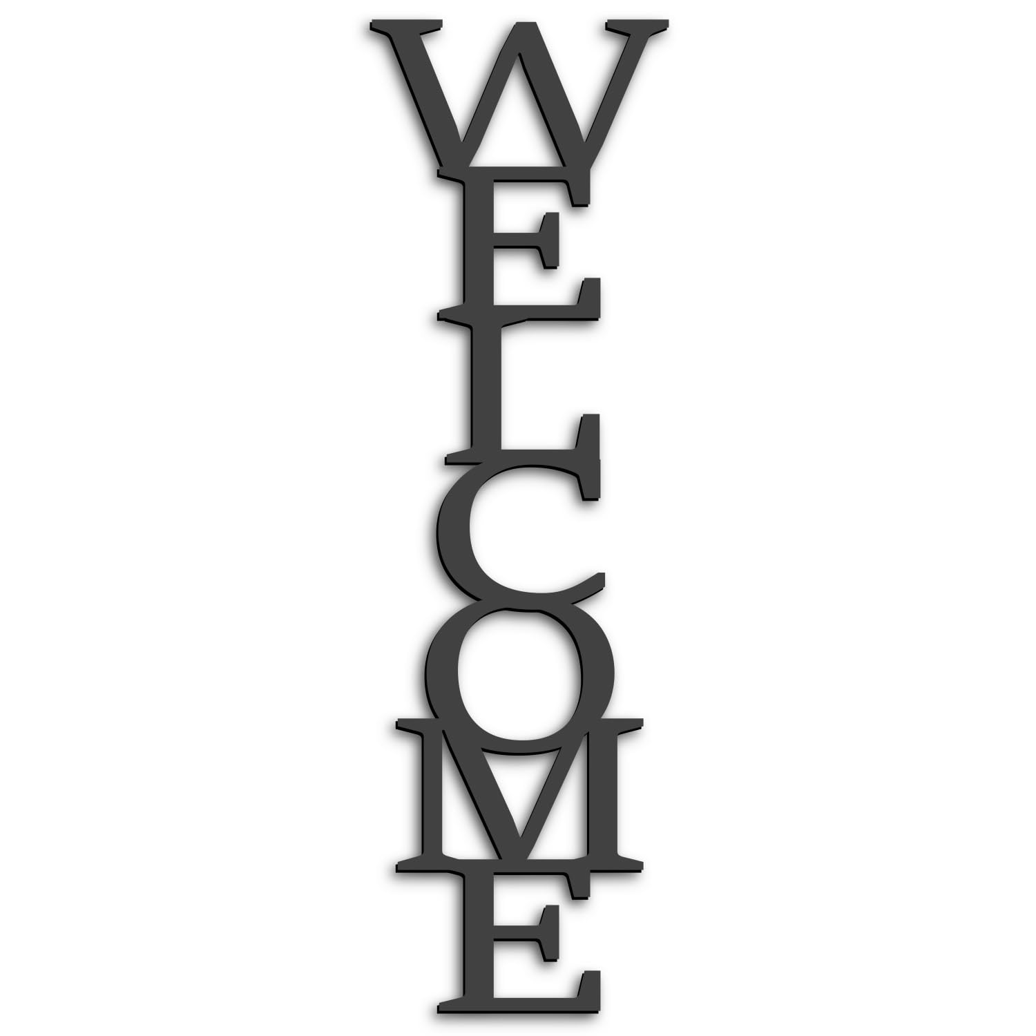 Kas Home Iron Metal Welcome Wall Decor - Cutout Letters Vertical Welcome Wall Arts Signs Vintage Room Decor for Home Porch Office Bedroom Garden