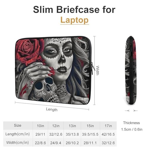Funda para portátil Mujer y Calavera 13/15 pulgadas resistente miniatura 2