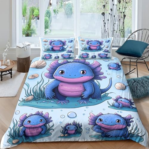 Housse de couette axolotl 140x200 idée cadeau idéale pour l'anniversaire d'une jeune fille ado - 4