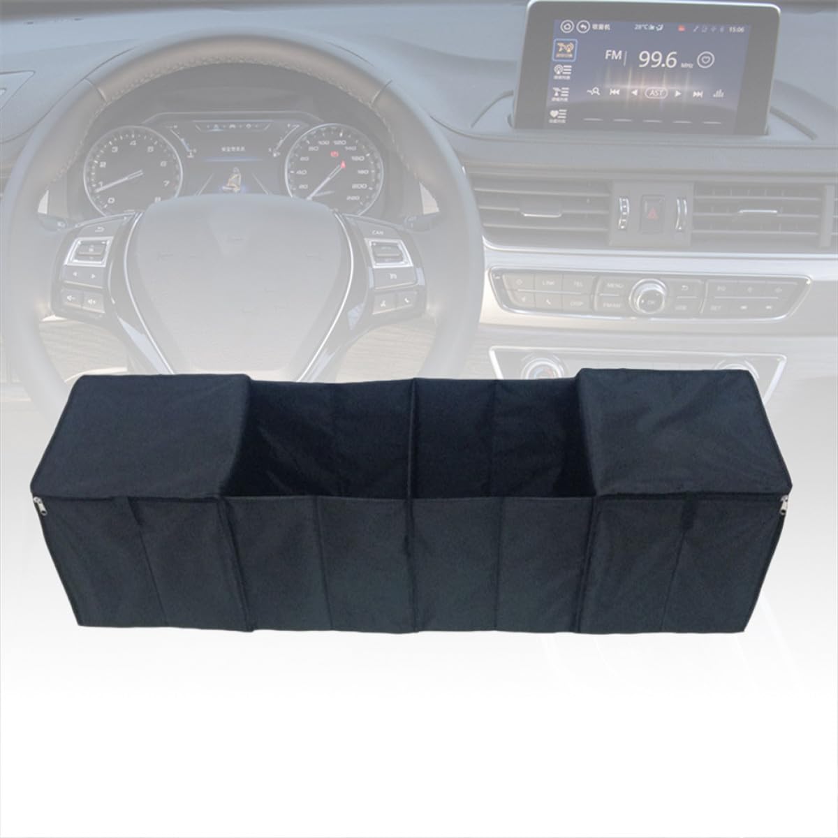 Yardwe 4cuadrículas Caja De Almacenamiento Para Maletero De Coche Organizador De Maletero Plegable Gran Capacidad Compartimentos Contenedor De Almacenamiento Para Automóvil