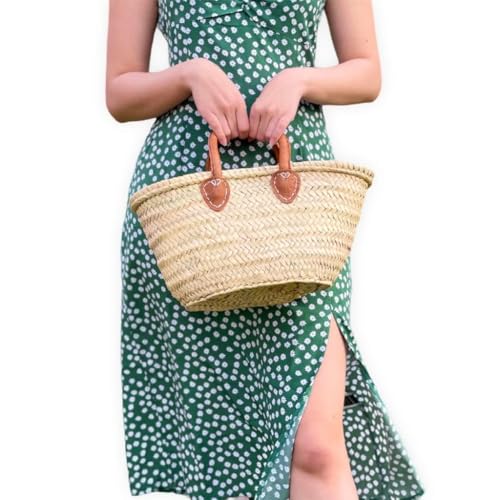 French Basket, Small Straw Bag for Bridal Party miniatura 2