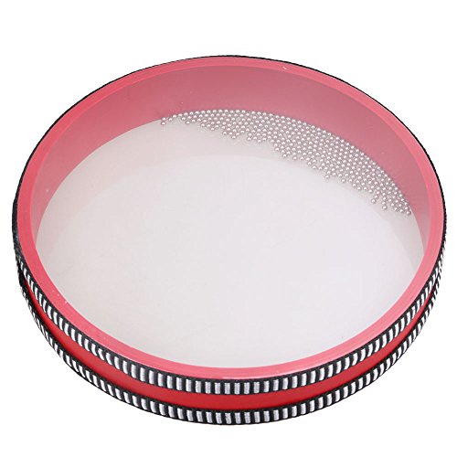 Lovermusic 8 Inch Red Wood Ocean Drum with Clear Plastic Drum Skin