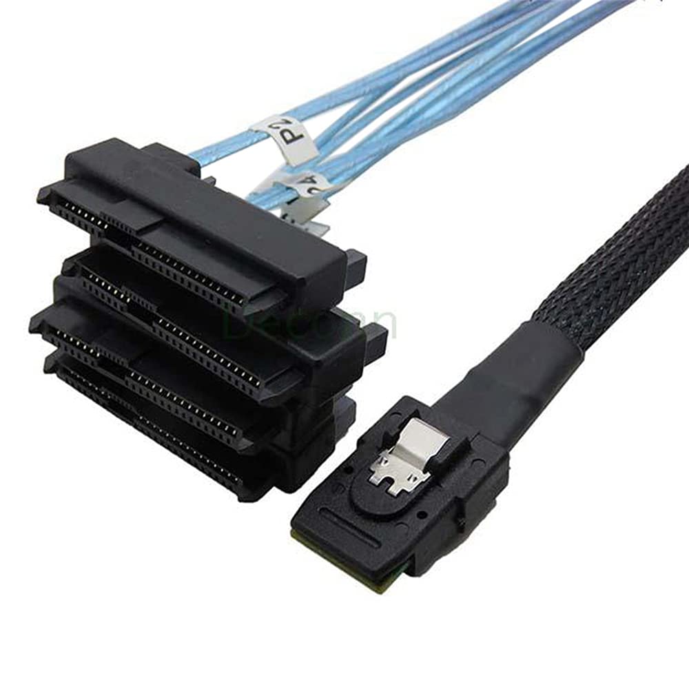 Interno 36 Pin Mini SAS SFF-8087 Host a 4 SFF-8482 Target SAS Hard Disk e cavo di alimentazione SATA 100cm
